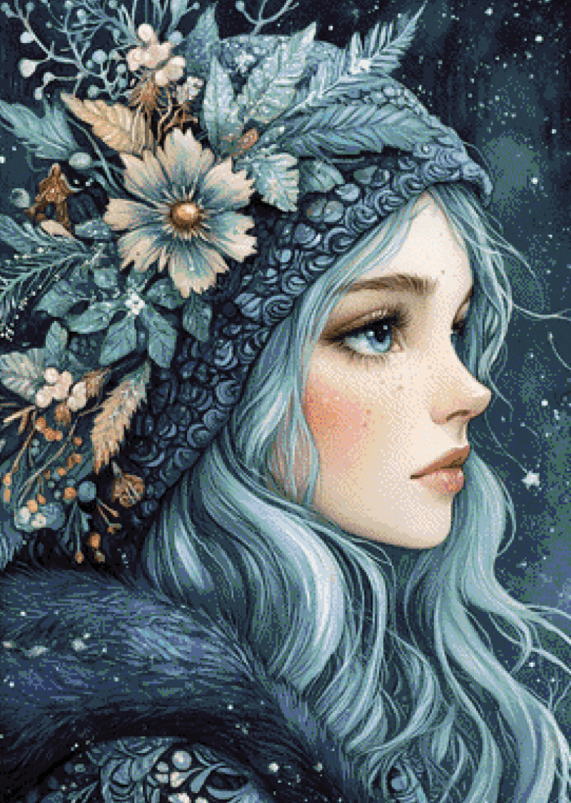 Kreuzstich PDF Winter Flower