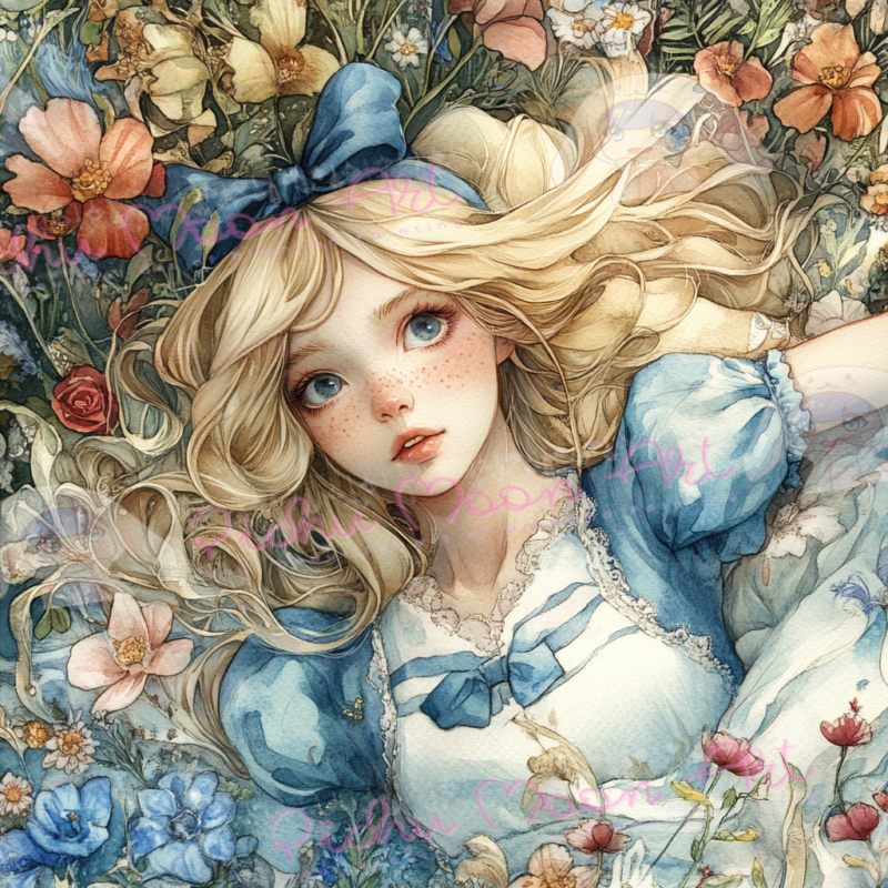 Verwunschene Gartenstille by Sakura cherry ai 50x50 80 Farben | Ai Art