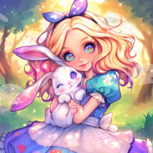 Welcome to Alice Wonderland by Finira 50x50 132 Farben | Ai Art