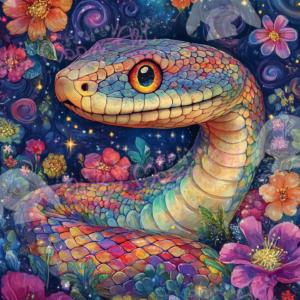 Whispers in the Floral Sea by Salzkatze.ai 60x80 358 Farben | Ai Art