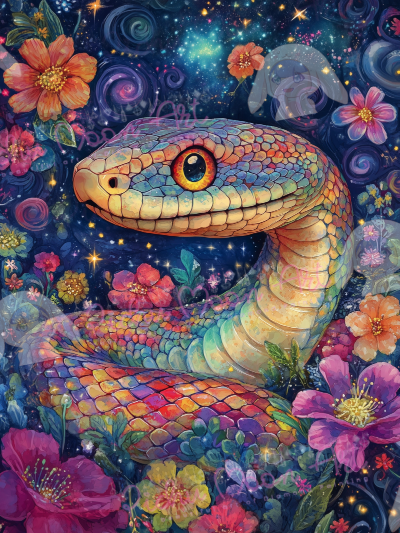 Whispers in the Floral Sea by Salzkatze.ai 60x80 358 Farben | Ai Art