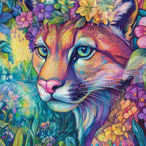 Mother of Cougar by Sakura.Cherry ai 60x80 362 Farben LAGER