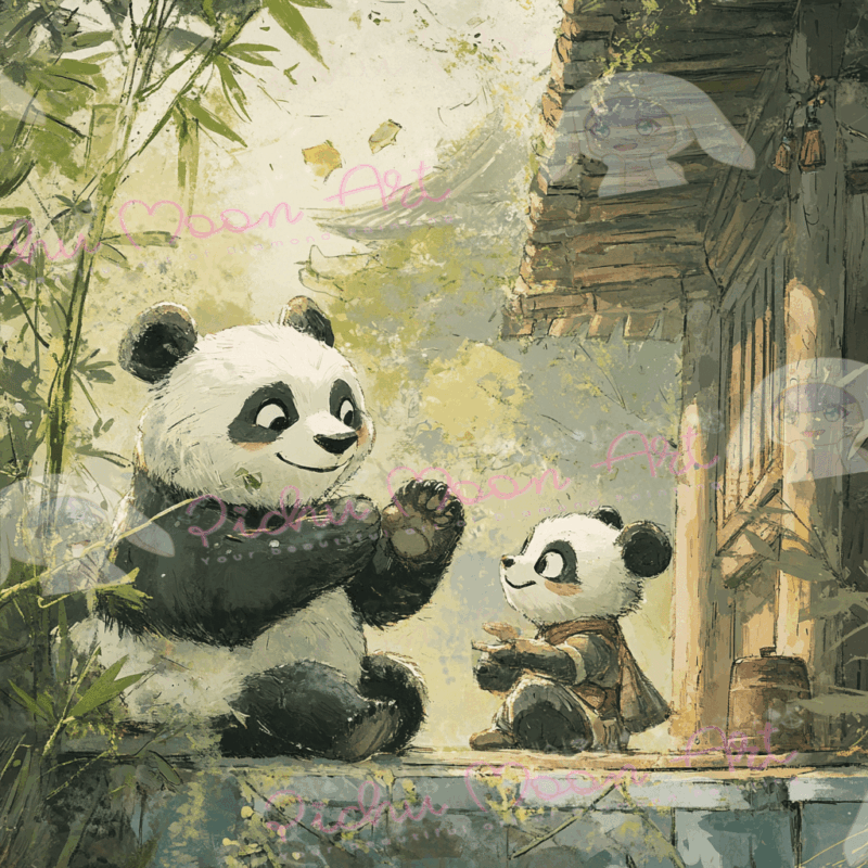 Bamboo Bliss by Sakura cherry ai 50x50 50 Farben | Ai Art