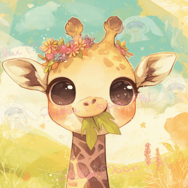 Leafy smiles by Shalajarias 50x50 50 Farben | Ai Art