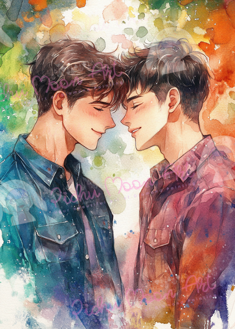 Zweisamkeit in Farben by Sakura.Cherry ai 50×70 80 Farben | Ai Art