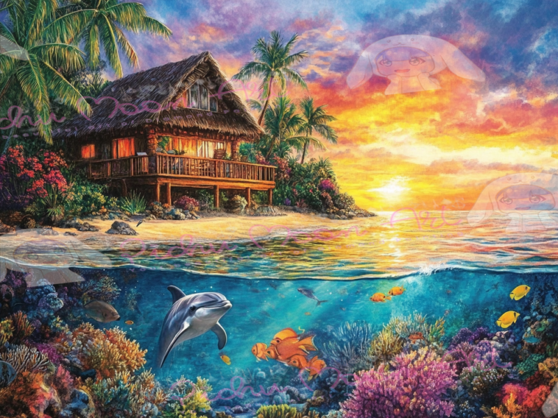 Calm down by Sakura.Cherry ai 80x60 80 Farben | Ai Art