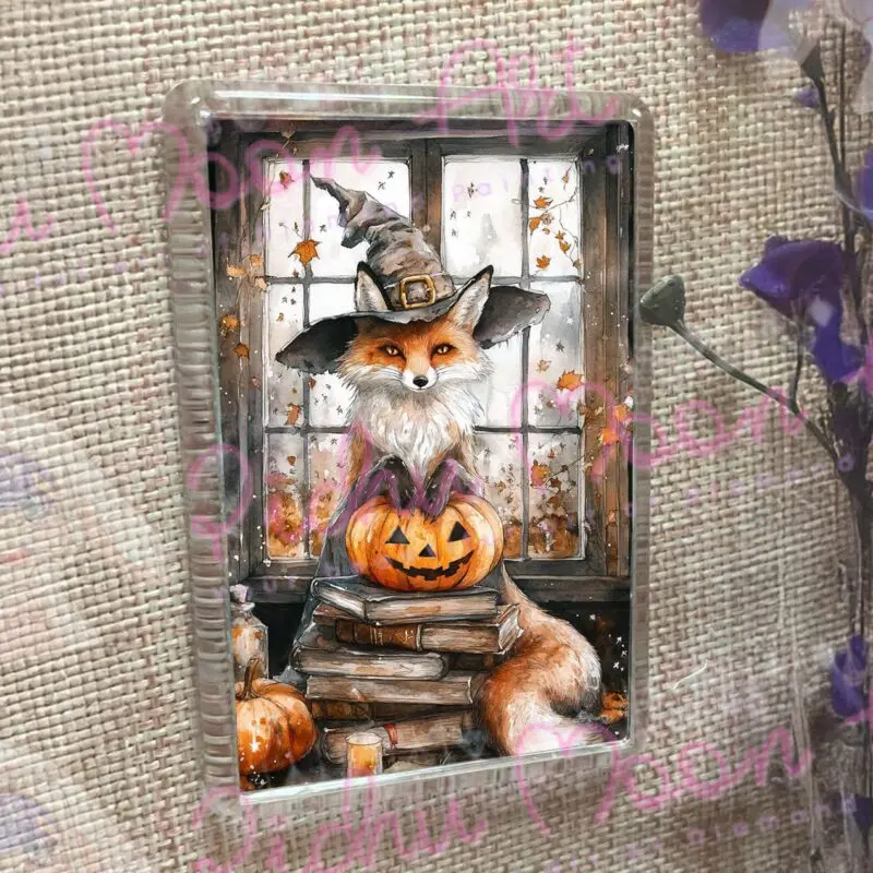 Magnet autumn witch fox