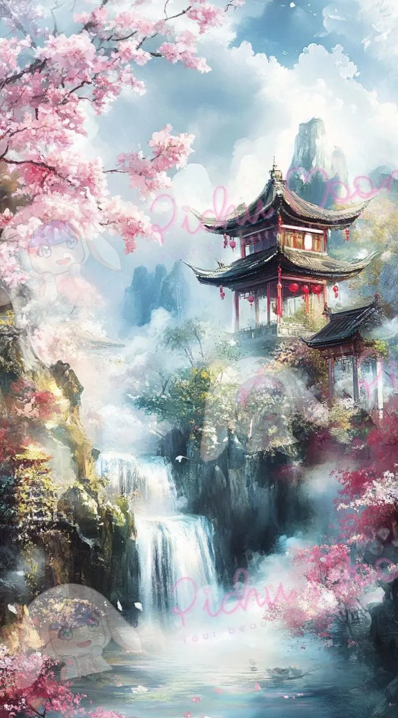 Whispers of the Cherry Blossom Falls