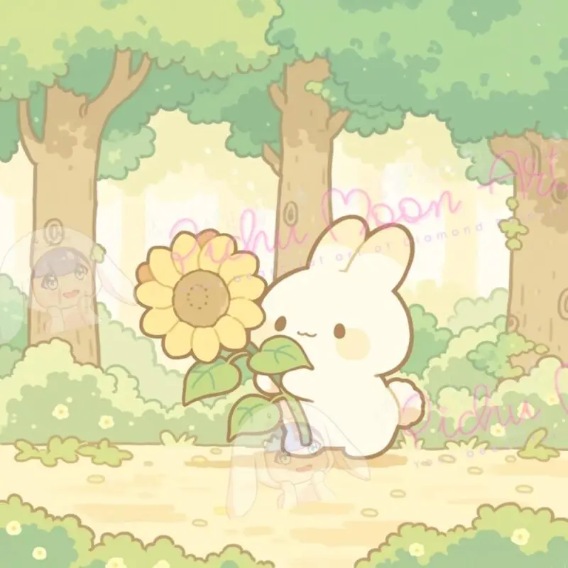 Sonnenblumen Hasi im Wald