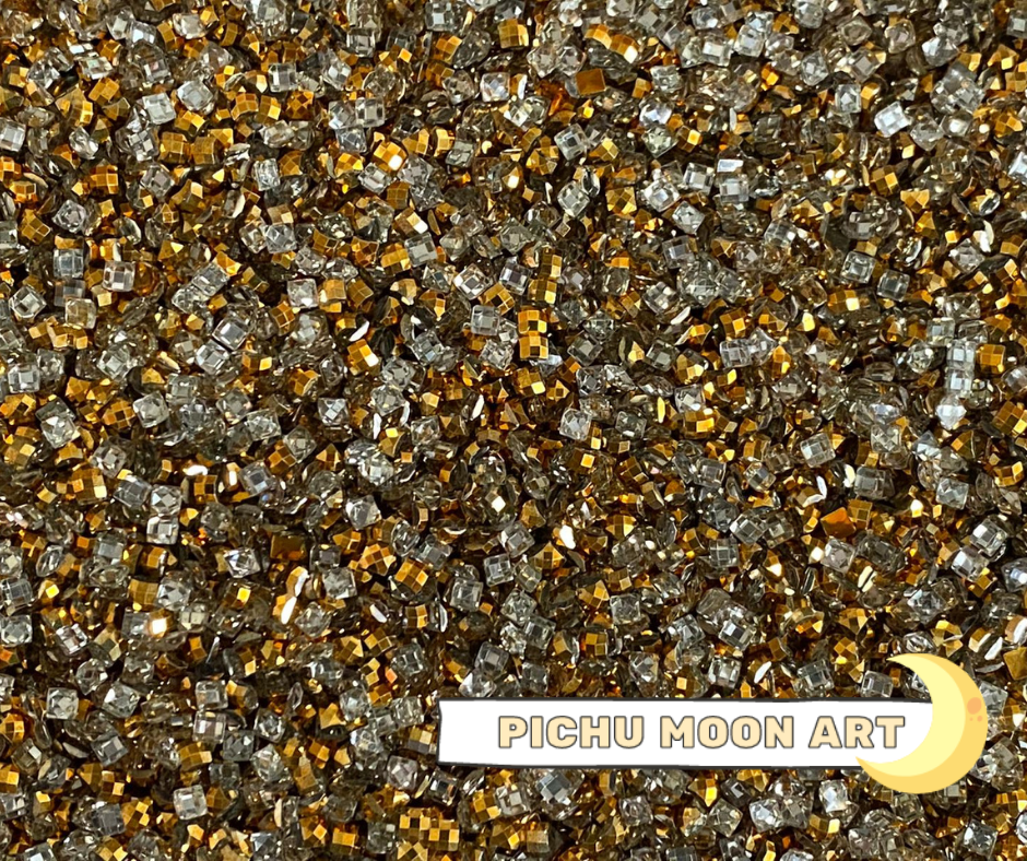 Gold Metallic Steine Eckig