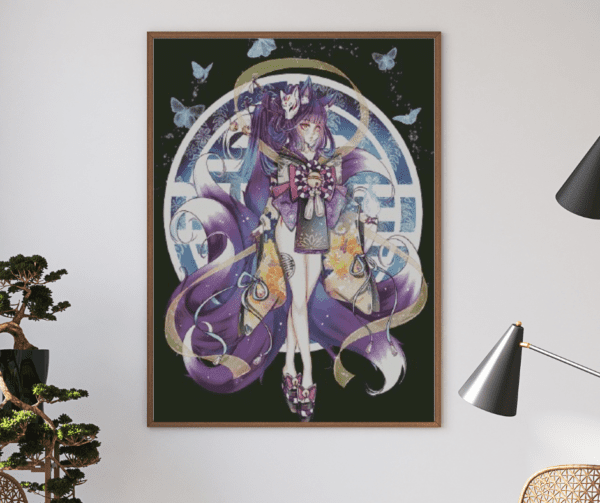 Hidekos Artwork, Kitsune Kyoko 120×80 Eckige Steine