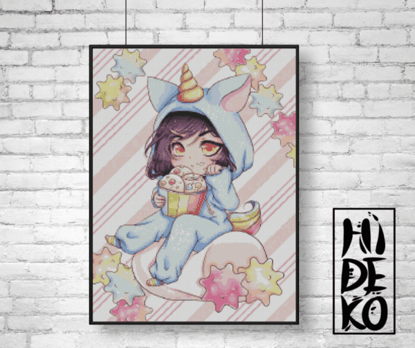 Hidekos Artwork,Marshmallow Unicorn Chibi 50×70 eckige Steine