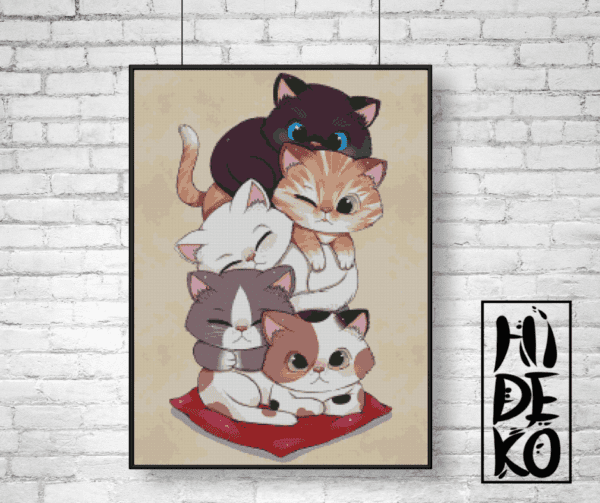 Hidekos Artwork, Neko Kuschelturm 50×70 eckige Steine