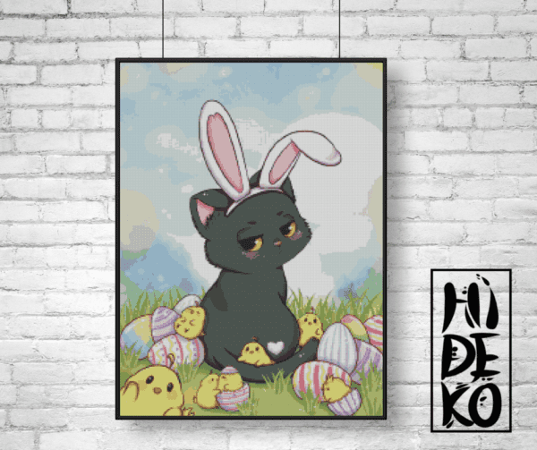 Hidekos Artwork,grumpy Oster Neko 50×70 eckige Steine