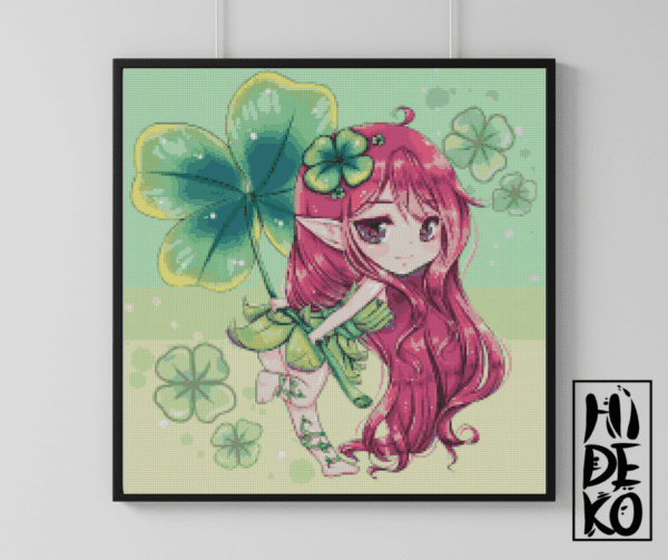 Hidekos Artwork, Kleefee Chibi Miyu 50×50 Eckige Steine