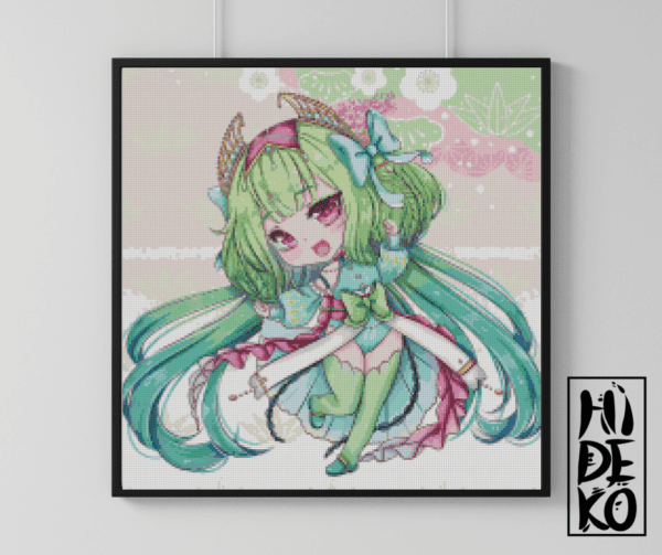Hidekos Artwork,Seerosen Chibi Midori 50×50 Eckige Steine