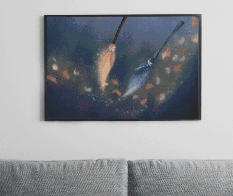 Frostworkchan, Party Broom 50×70 Eckige Steine