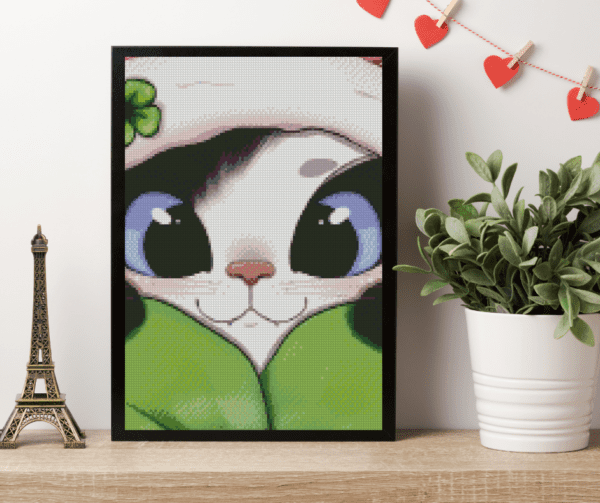 Hidekos Artwork - Good Luck Neko Bunny 30x40 Eckige Steine