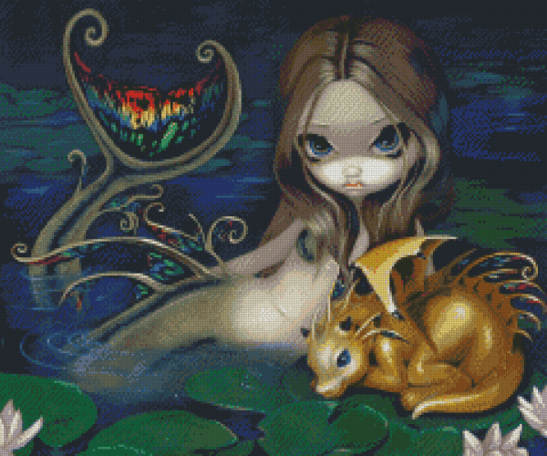 JasmineBecketGriffith_MermaidWithAGoldenDragon 50x70