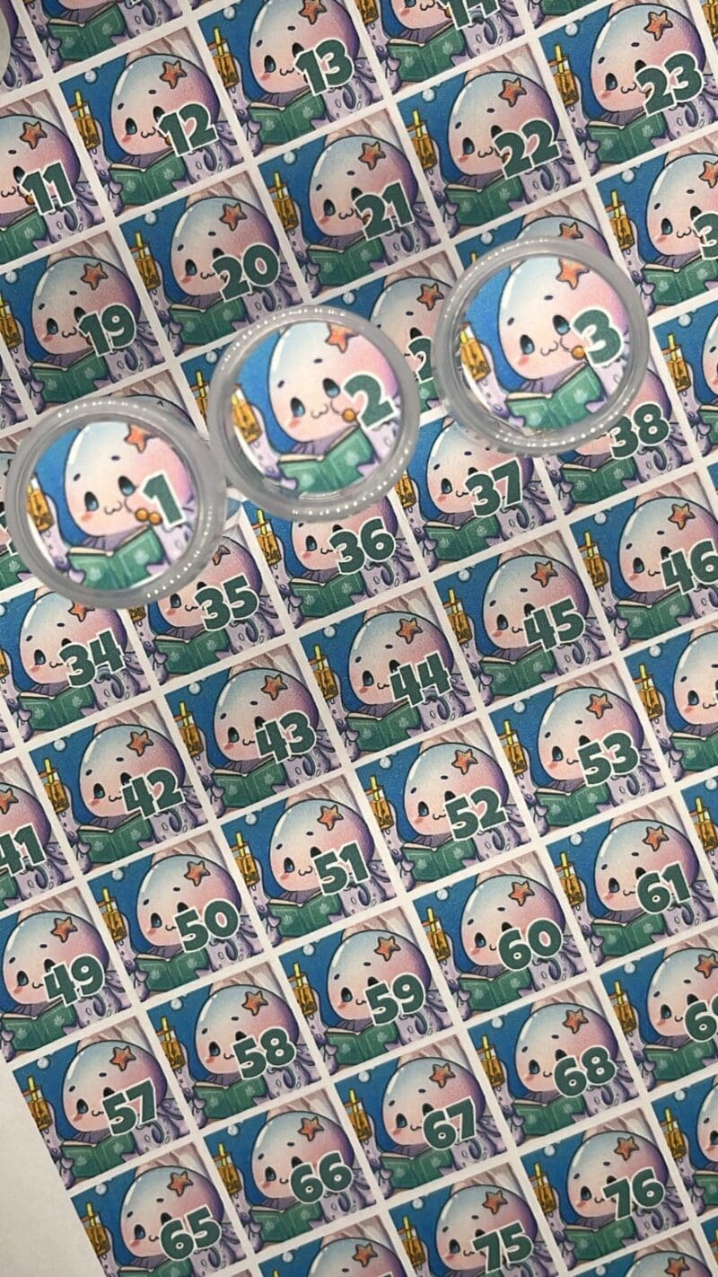 Ø20mm Runde Dosen Sticker Bogen Zahlen 1-94 Okti