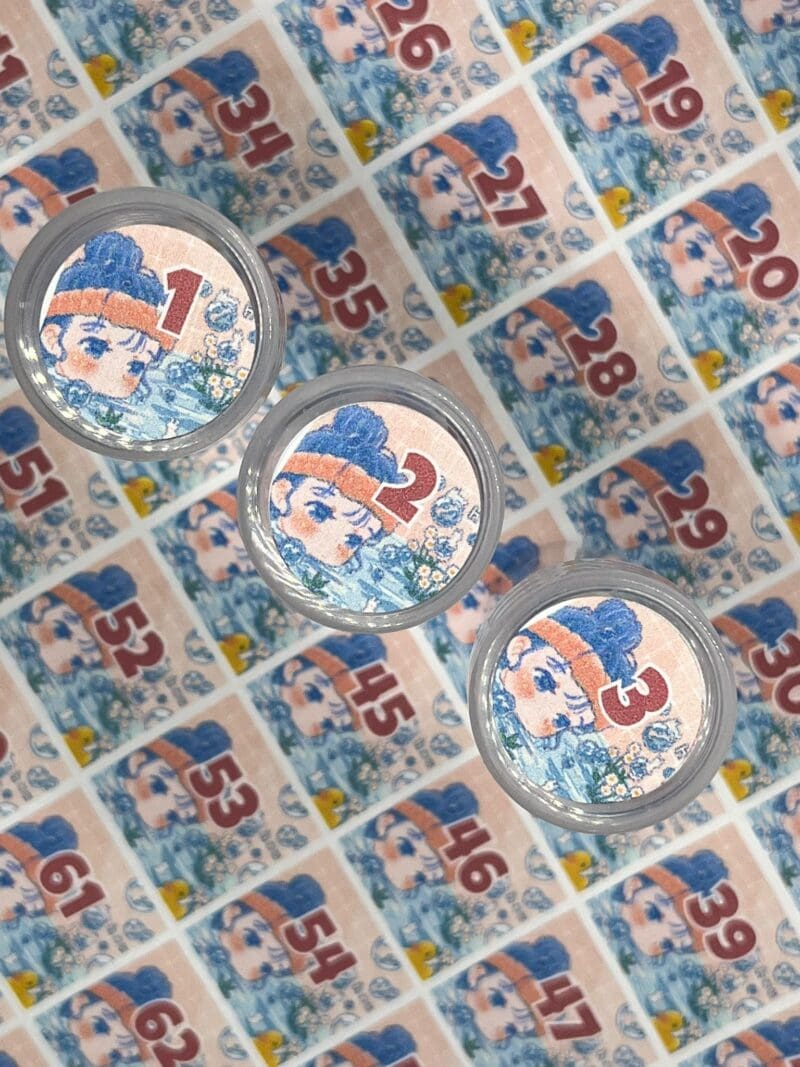Ø20mm Runde Dosen Sticker Bogen Zahlen 1-94 Bathflake