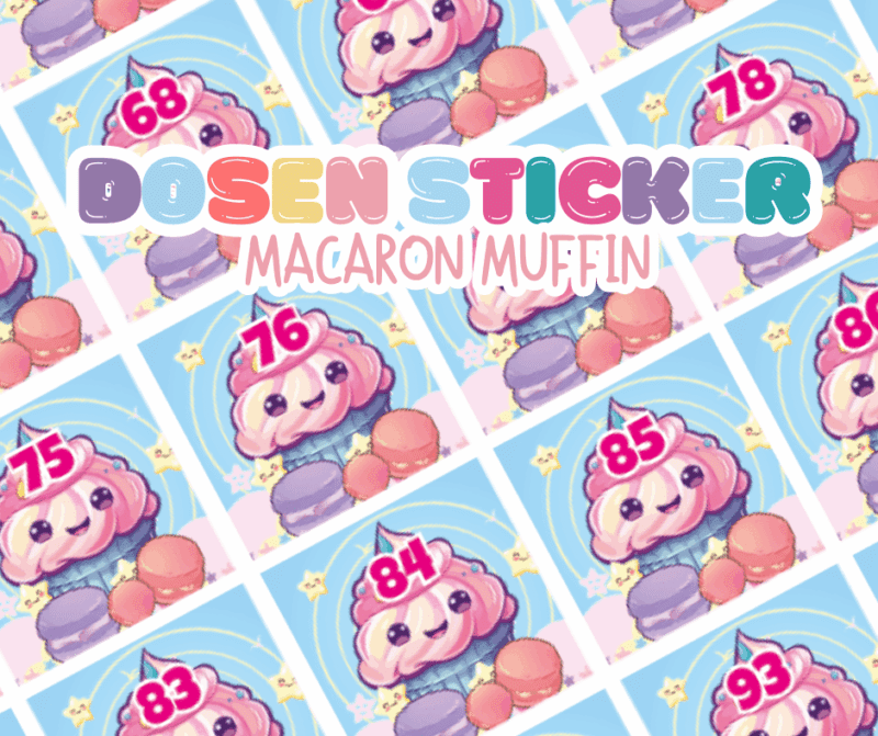 Ø20mm Runde Dosen Sticker Bogen Zahlen 1-94 Rainbow Muffin