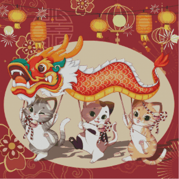 Hidekos Artwork,year of dragon 80x80 100 Farben
