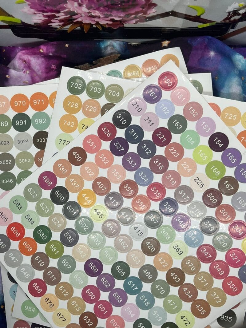 Runde Dosen Sticker Bogen DMC