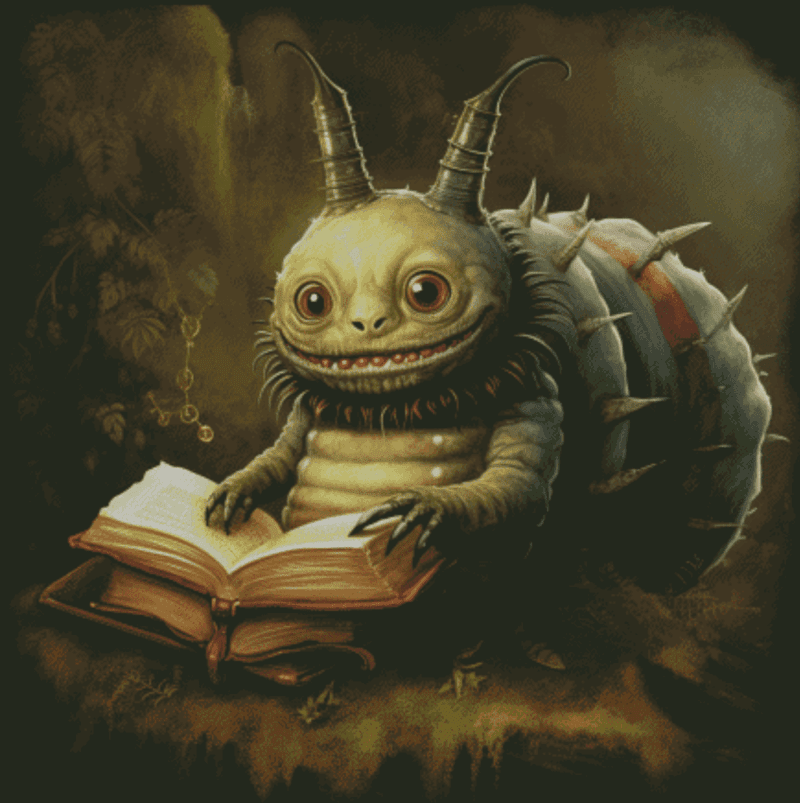 Jackie Schwabe Bücherwurm 150 Farben 80x80 | Ai Art