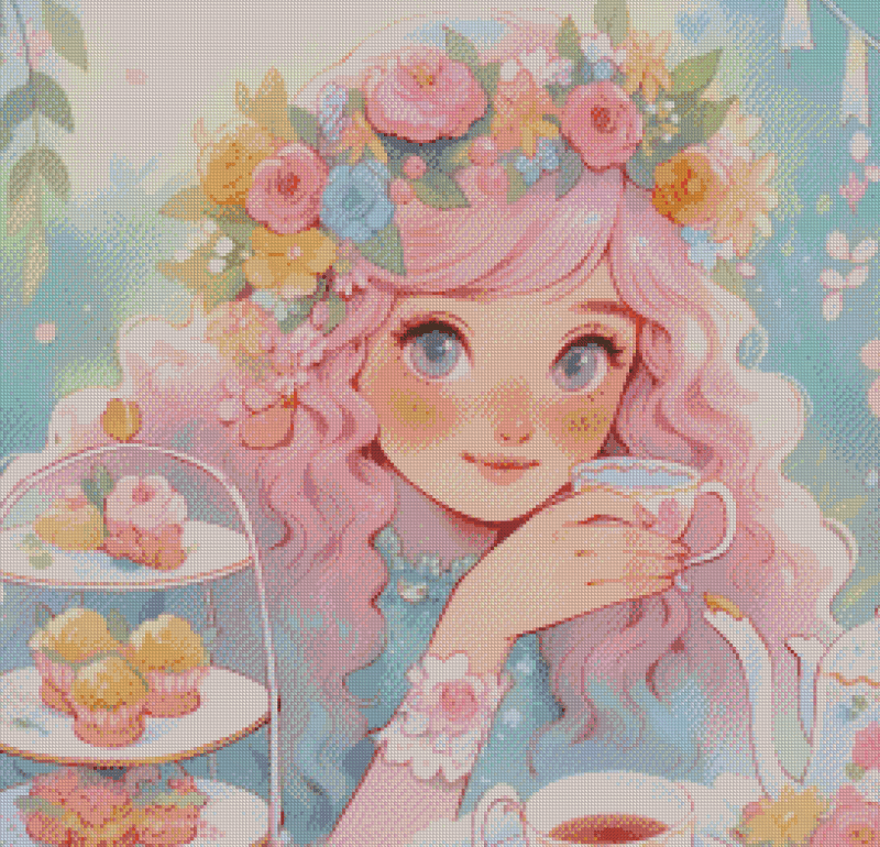 Sakura.ai Tea Time 50x50 56 Farben | Ai Art