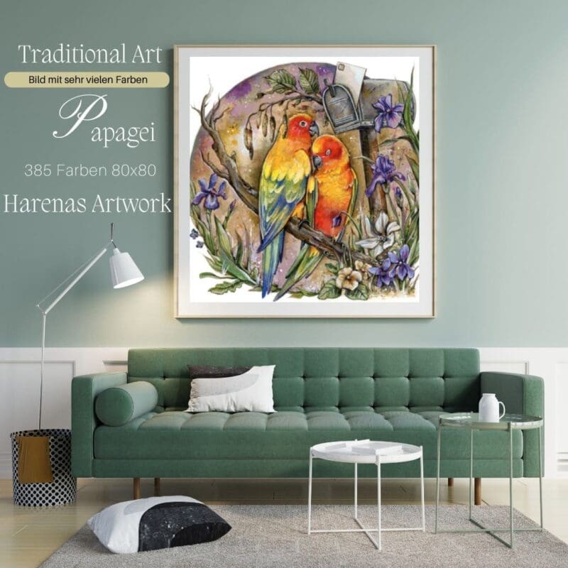 Papagei by Harenas Artwork 80x80 385 Farben