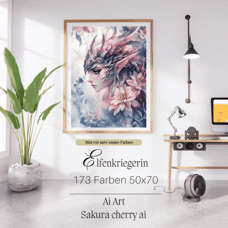 Elfenkriegerin by Sakura.Cherry ai 50x70 173 Farben | Ai Art