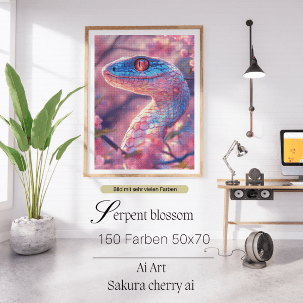 Serpent blossom by Sakura Cherry ai 50x70 100 Farben | Ai Art