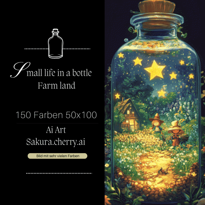 Small life in a bottle – Farm land by Sakura.Cherry ai 50x100 150 Farben | Ai Art