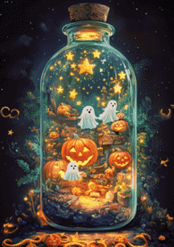 Cute small life in a bottle - Halloween v1 by Sakura Cherry ai 50x70 100 Farben - Image 4