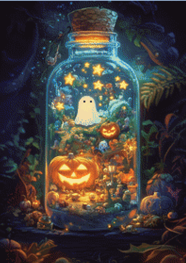 Cute small life in a bottle - Halloween v2 by Sakura Cherry ai 50x70 100 Farben - Image 4