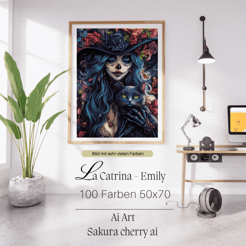 La Catrina - Emily by Sakura Cherry ai 50x70 100 Farben | Ai Art