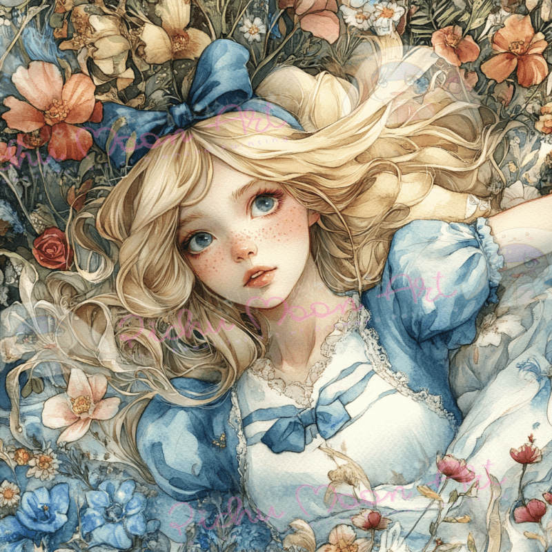 Verwunschene Gartenstille by Sakura cherry ai 50x50 80 Farben | Ai Art