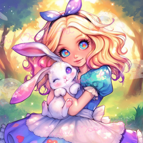 Welcome to Alice Wonderland by Finira 50x50 132 Farben | Ai Art